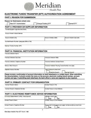 Meridian Eft Enrollment  Form