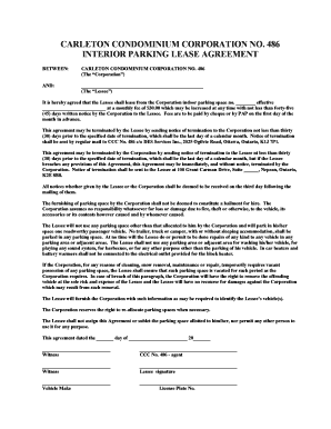Parking Space Lease  Form
