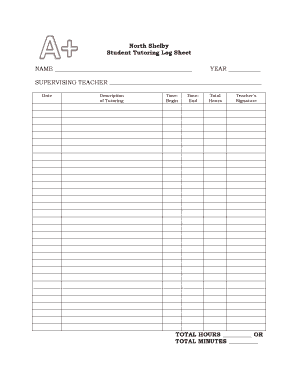 Tutoring Sign in Sheet PDF  Form