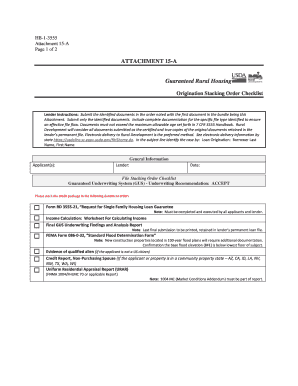 Usda Stacking Order  Form