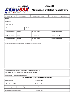 Defect Report Form