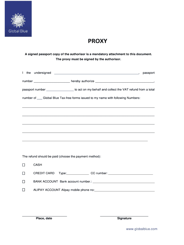 Proxy Template  Form