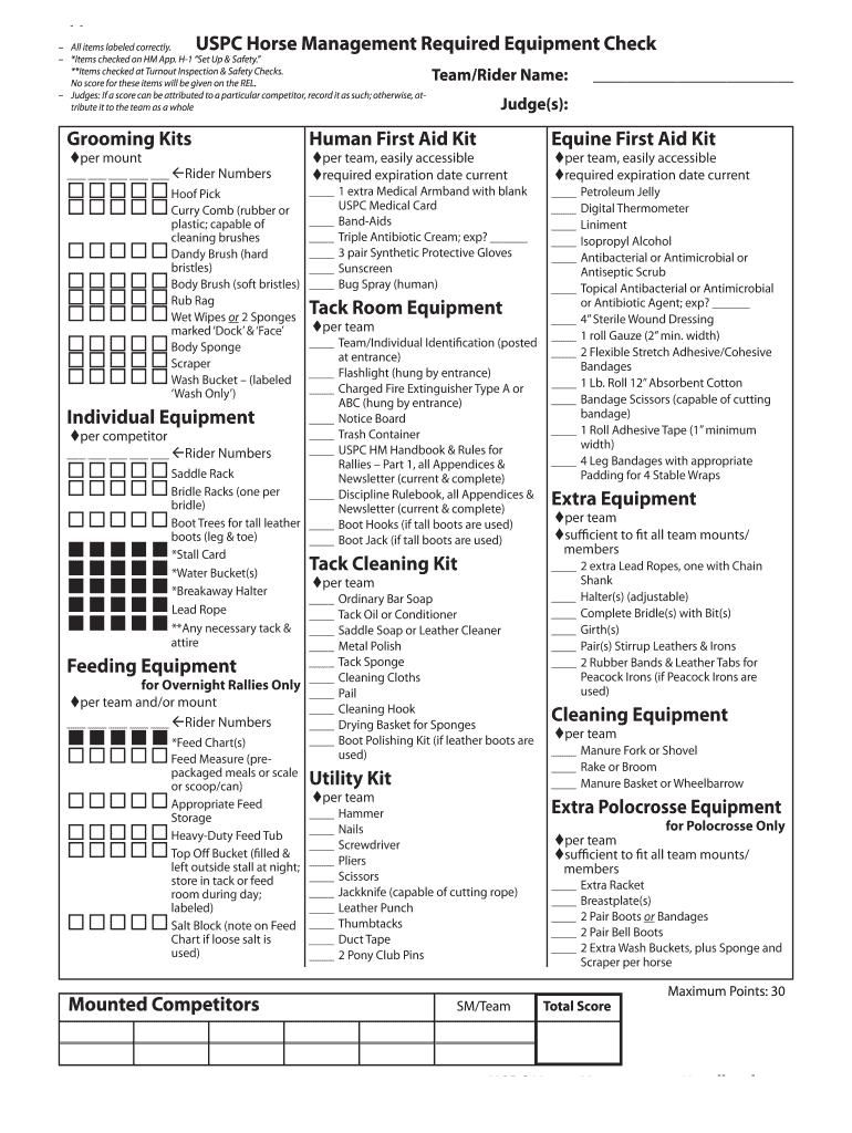 Fillable Horse Stall Card PDF  Form