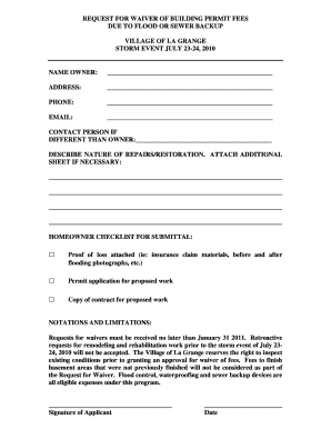Waiver Permit  Form