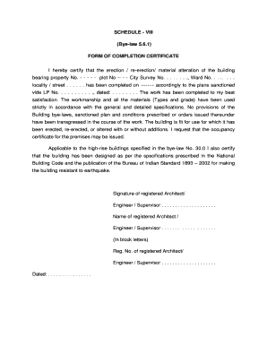 Plinth Completion Certificate Format