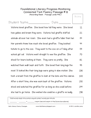 Foundational Literacy Progress Monitoring Connected Lexercise  Form