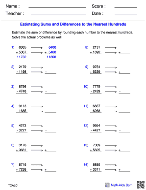 Estimate the Sum  Form