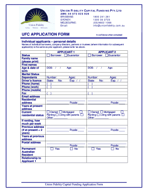 Ufc Application Form