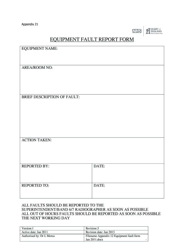  Equipment Fault Report 2013-2024