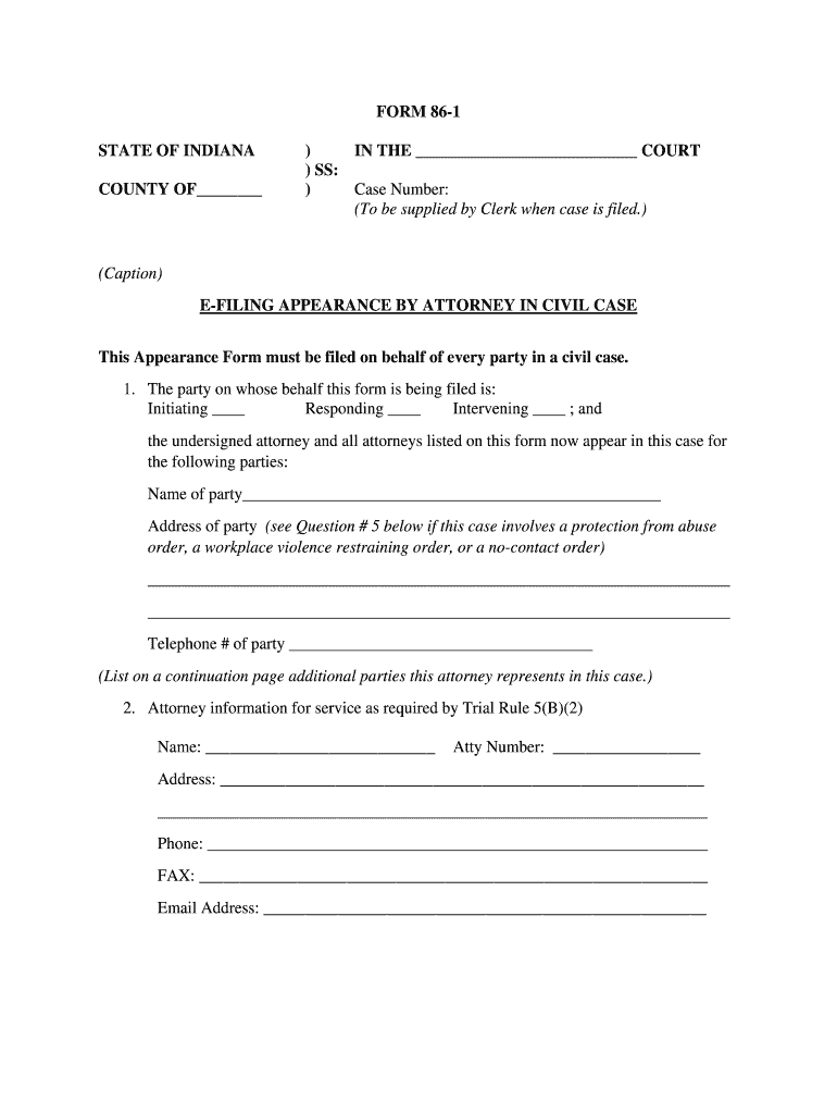 E Filing Appearance  Form