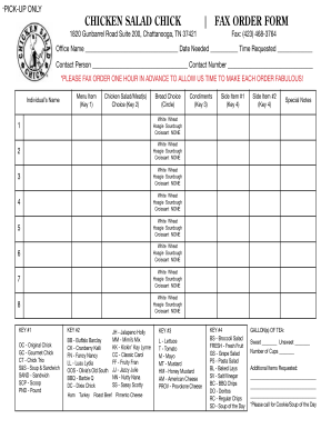 Chicken Salad Chick Application PDF  Form