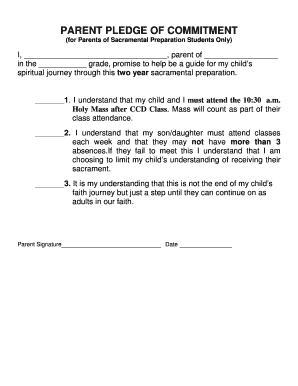 Pledge of Commitment  Form