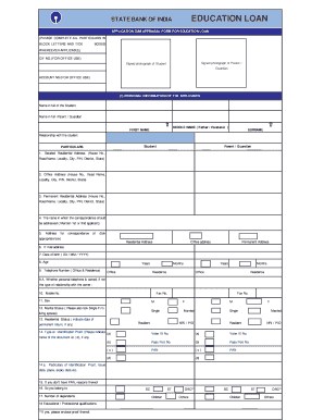 Sbi Education Loan Form PDF