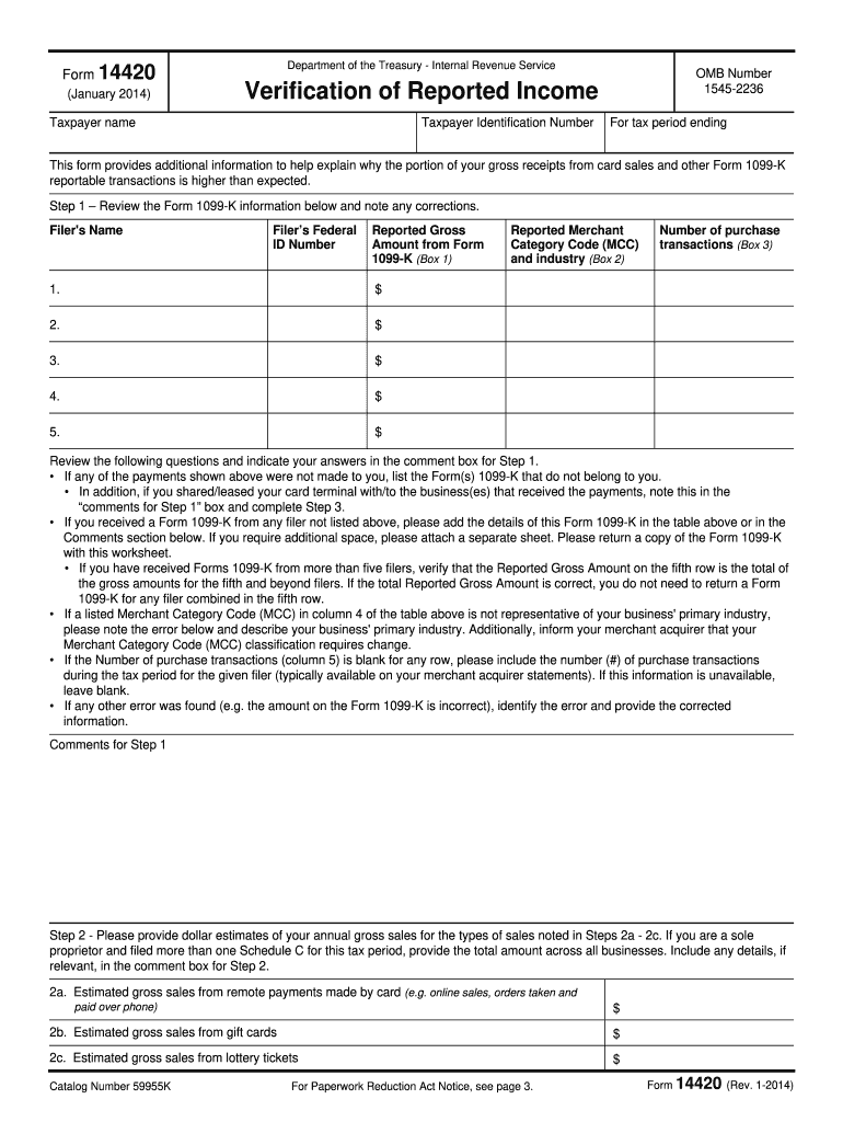 Irs Form 14420