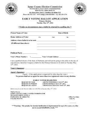 Sarpy County Mail in Ballot Request  Form