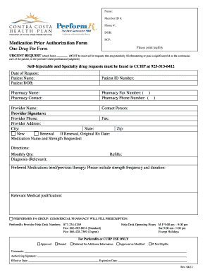 Contra Costa Health Plan Authorization Form