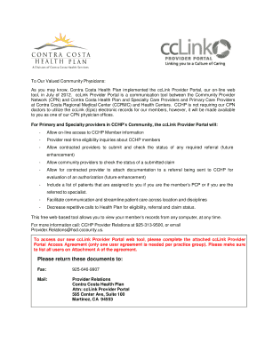 Cclink Provider Portal  Form