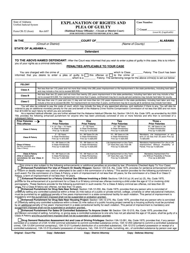  Alabama Form Explanation Rights 2007