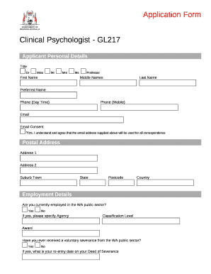 Psychology Form