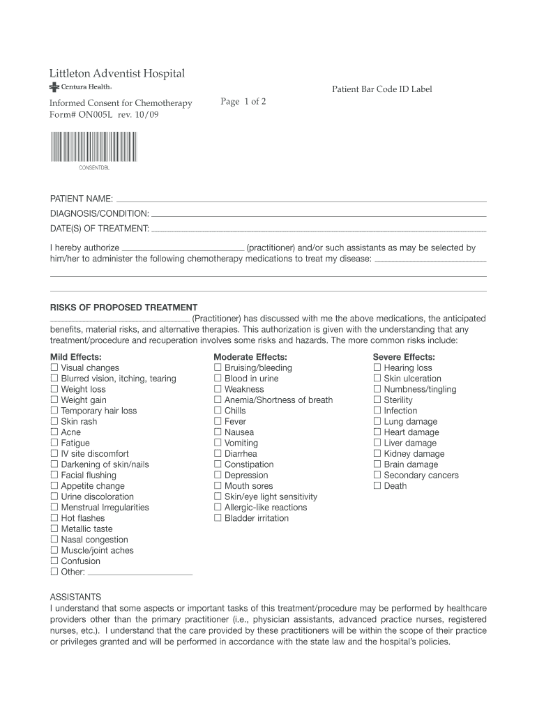  Informed Consent for Chemo in Texas 2009-2024