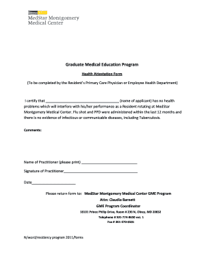 Medical Attestation Sample  Form