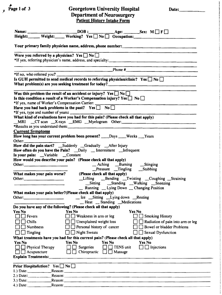 Patient Intake Form  MedStar Health