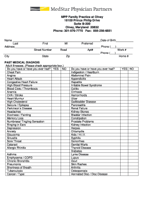 Social History Medical  Form