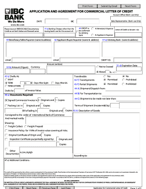 Get and Sign Letter of Credit Application Form 