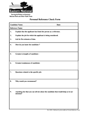 Personal Reference Form