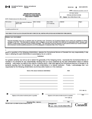 Form 0653 Visiting Application and Information
