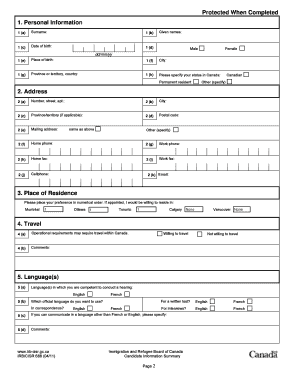 Refugee Appliction Papers for Germany  Form