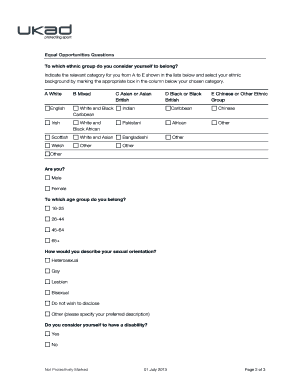 Equal Opportunities Monitoring Form UK Anti Doping Ukad Org