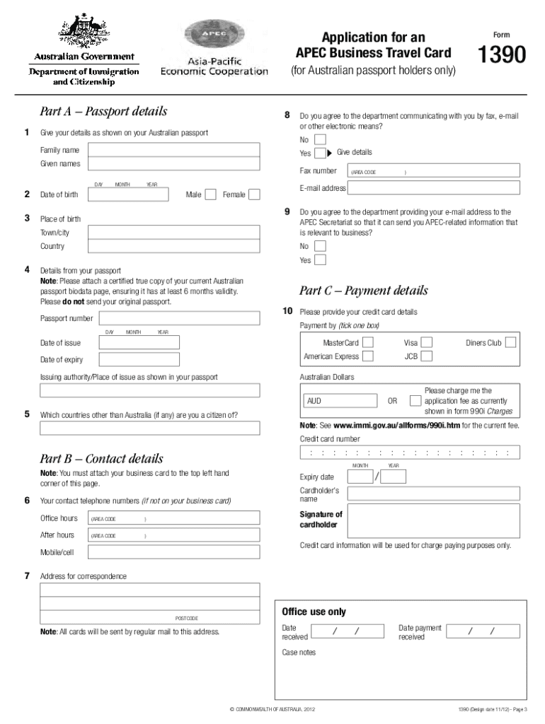 Apec Application Form