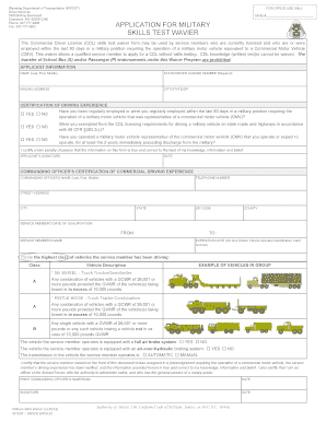  Military Waiver 2013