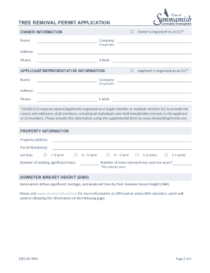 Wellington Tree Removal  Form