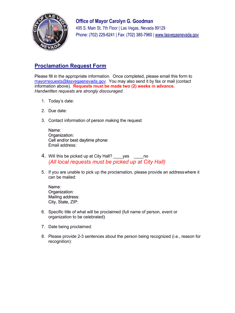 Proclamation Ratification  Form