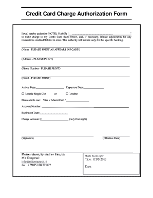 Recurring Credit Card Authorization Form