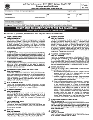 Tc 721 Utah  Form