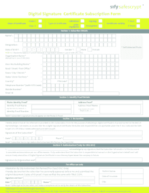 Digital Signature Certificate Subscription Form Signature Planet