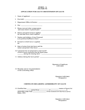 Sick Leave Form in Kerala