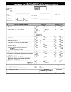 Form Kelengkapan Data Peserta Asn