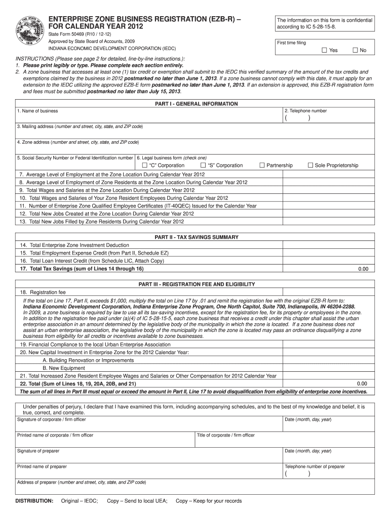  Indiana Form 50469 2012