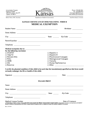  KCI Form B Medical Exemption 2011