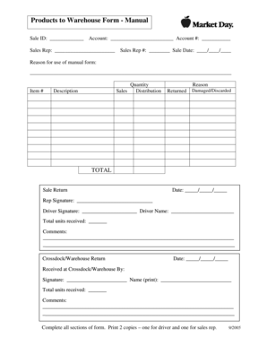 Warehouse Form