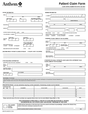 Anthem Blue Cross Claims Form