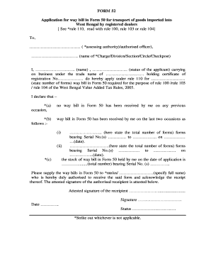 Application for Transport Form