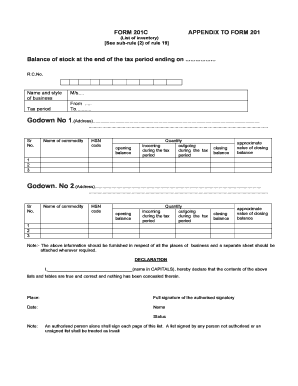 Vat 201 Form in Excel Format