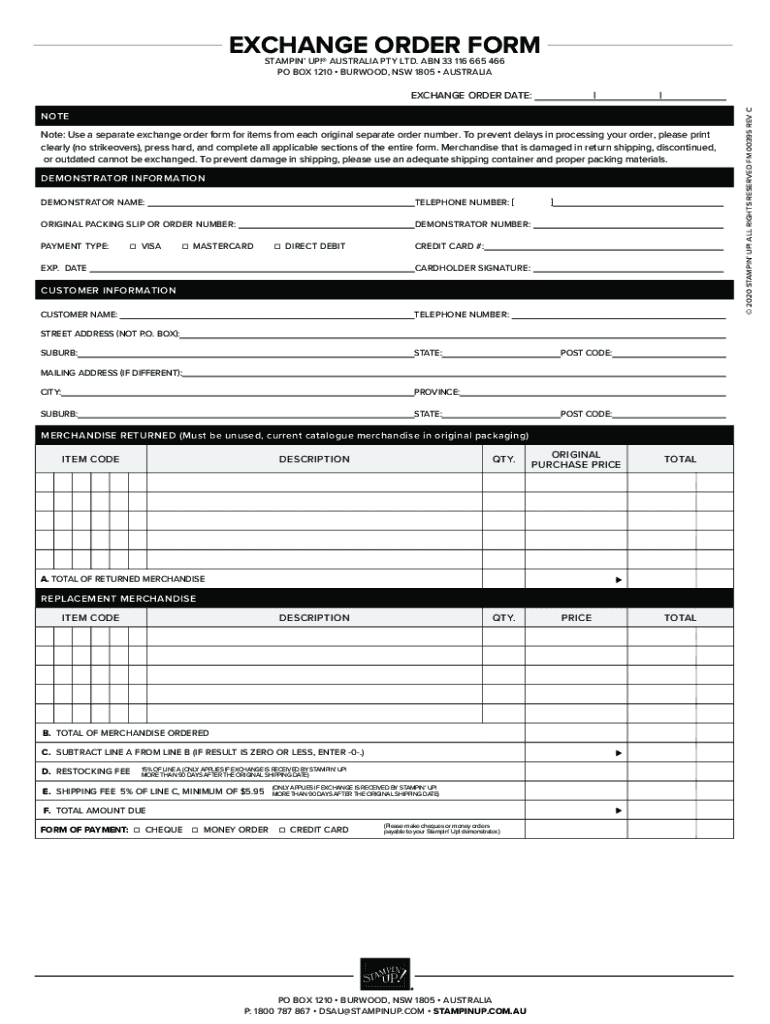Blank Liqour Order Forms