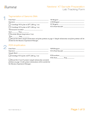 Lab Tracking Form