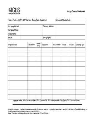 Employee Census Form